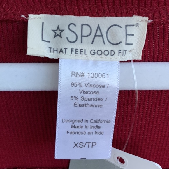 L*Space Robyn Notch Neck V Neck Cabernet Red Sleeveless Dress sz XS - Picture 4 of 8